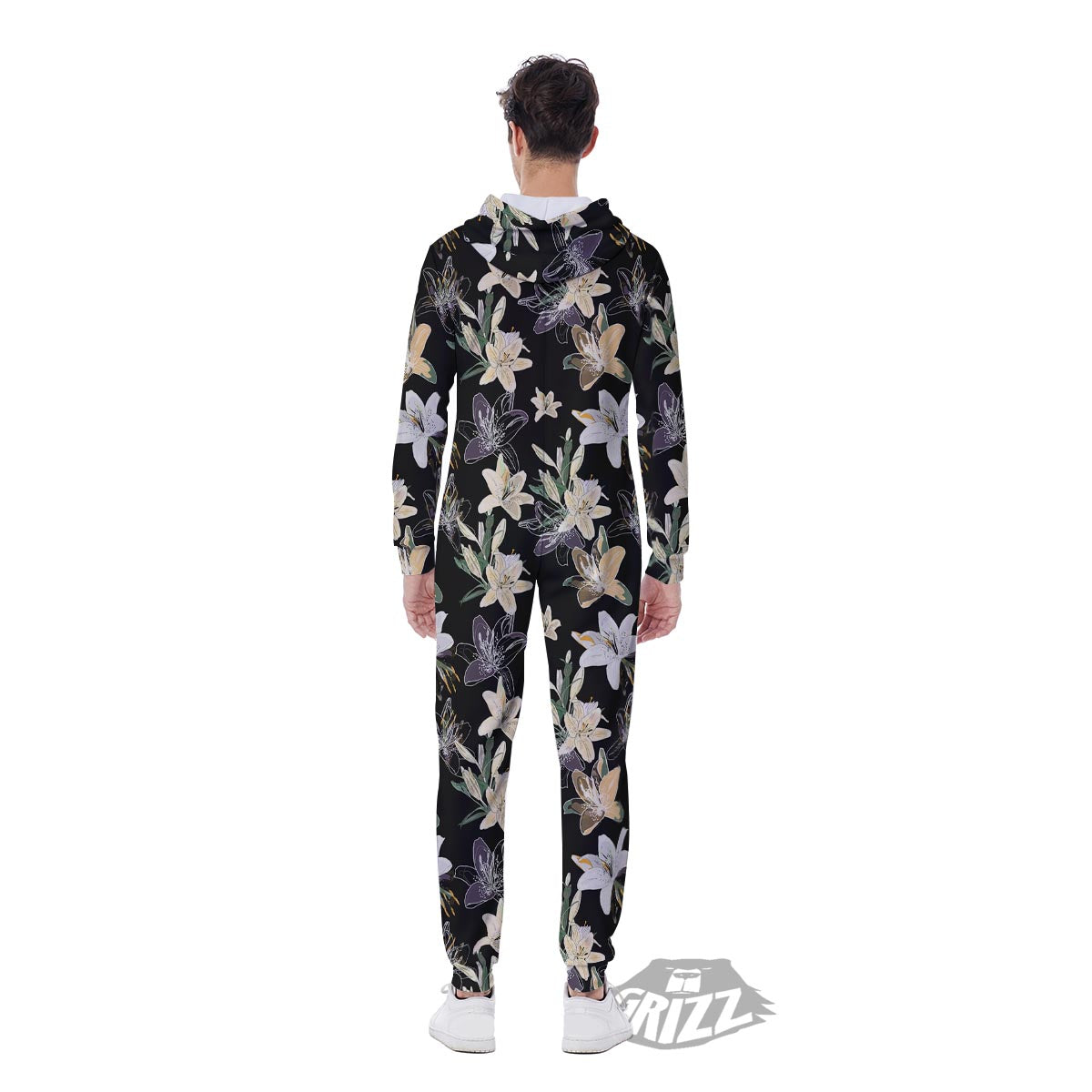 Flowers Spring Lily Print Pattern Men's Jumpsuit-grizzshop