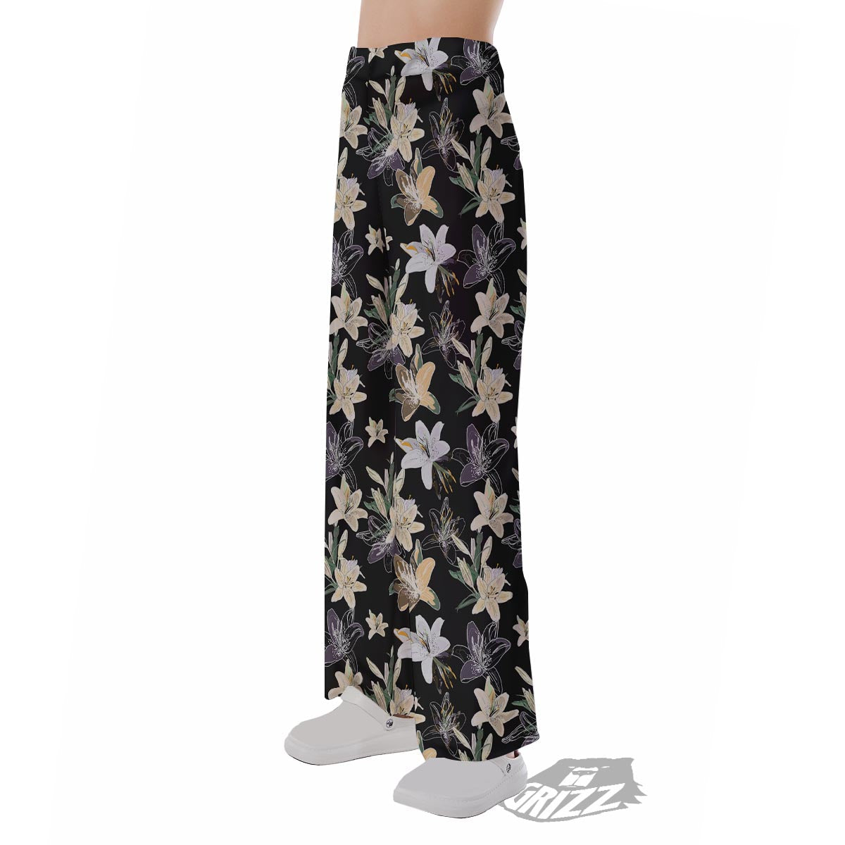 Flowers Spring Lily Print Pattern Pajama Pants-grizzshop