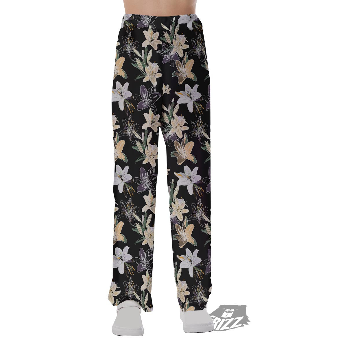Flowers Spring Lily Print Pattern Pajama Pants-grizzshop