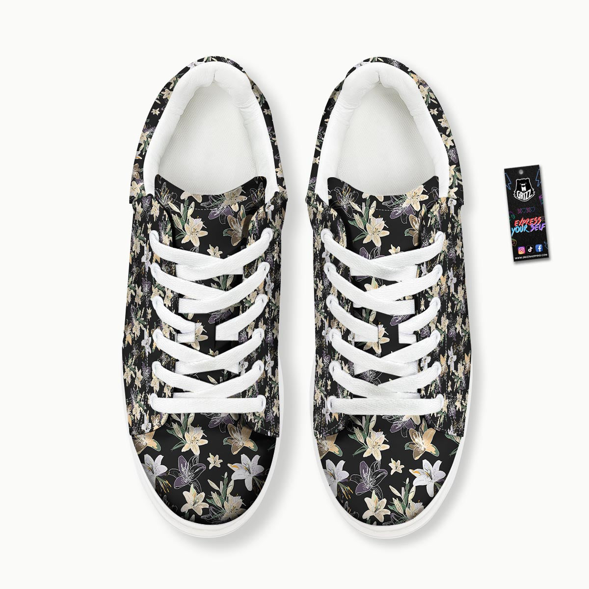 Flowers Spring Lily Print Pattern Platform Shoes-grizzshop