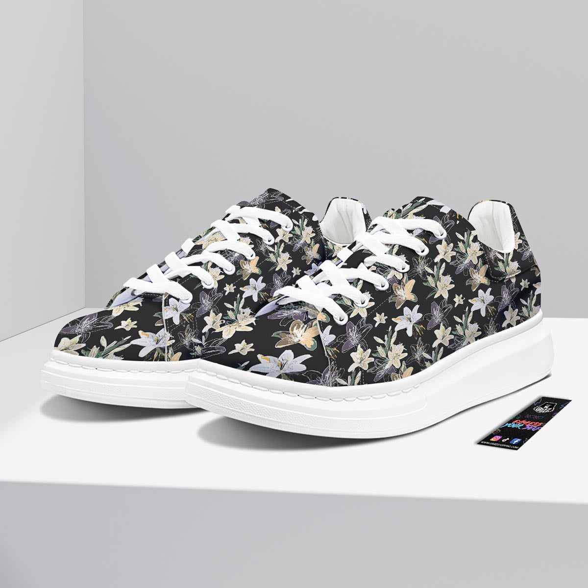 Flowers Spring Lily Print Pattern Platform Shoes-grizzshop
