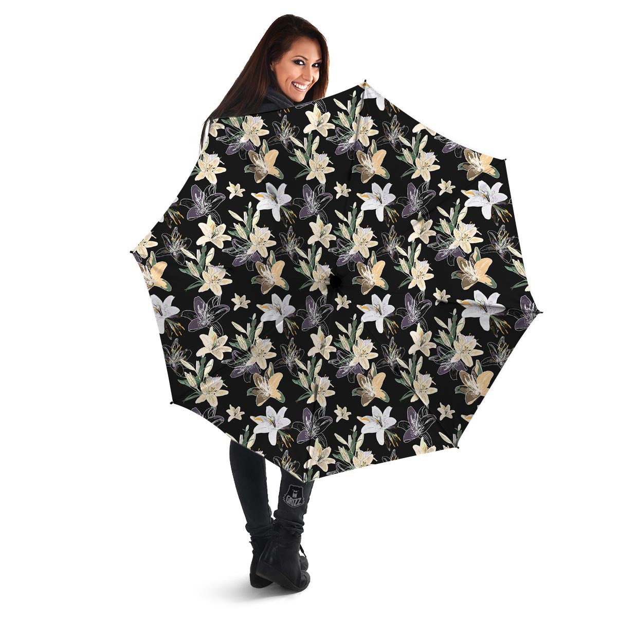 Flowers Spring Lily Print Pattern Umbrella-grizzshop