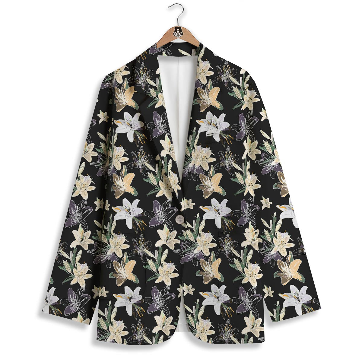 Flowers Spring Lily Print Pattern Women's Blazer-grizzshop