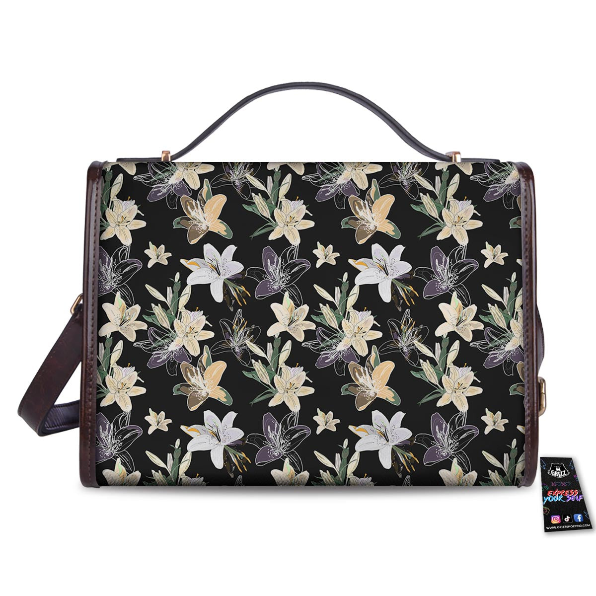 Flowers Spring Lily Print Pattern Women's Satchel Bag-grizzshop