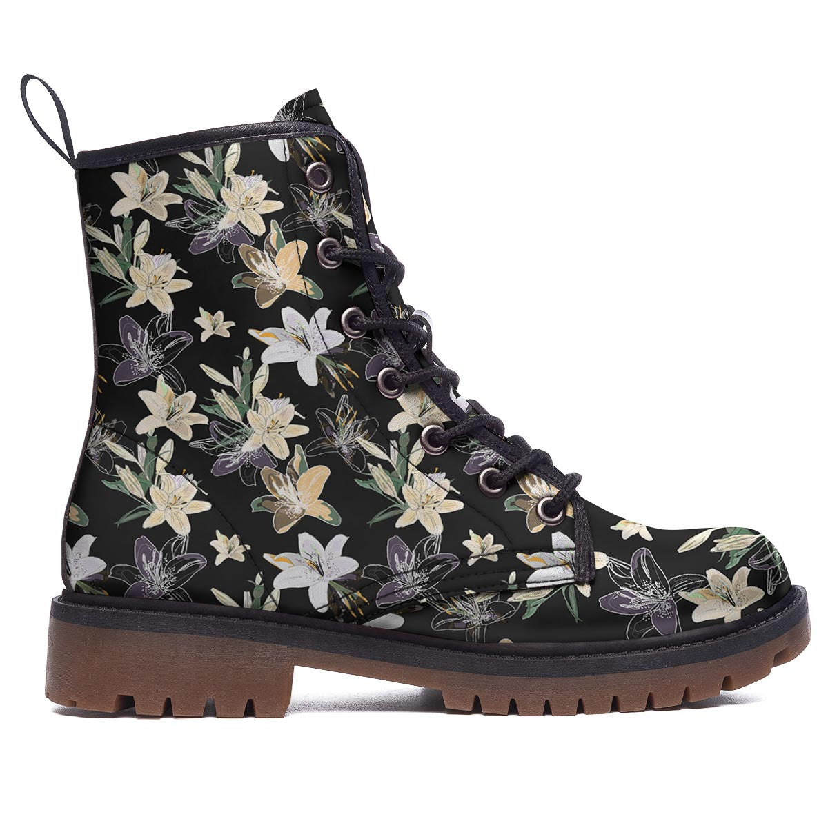 Flowers Spring Lily Print Pattern Work Boots-grizzshop