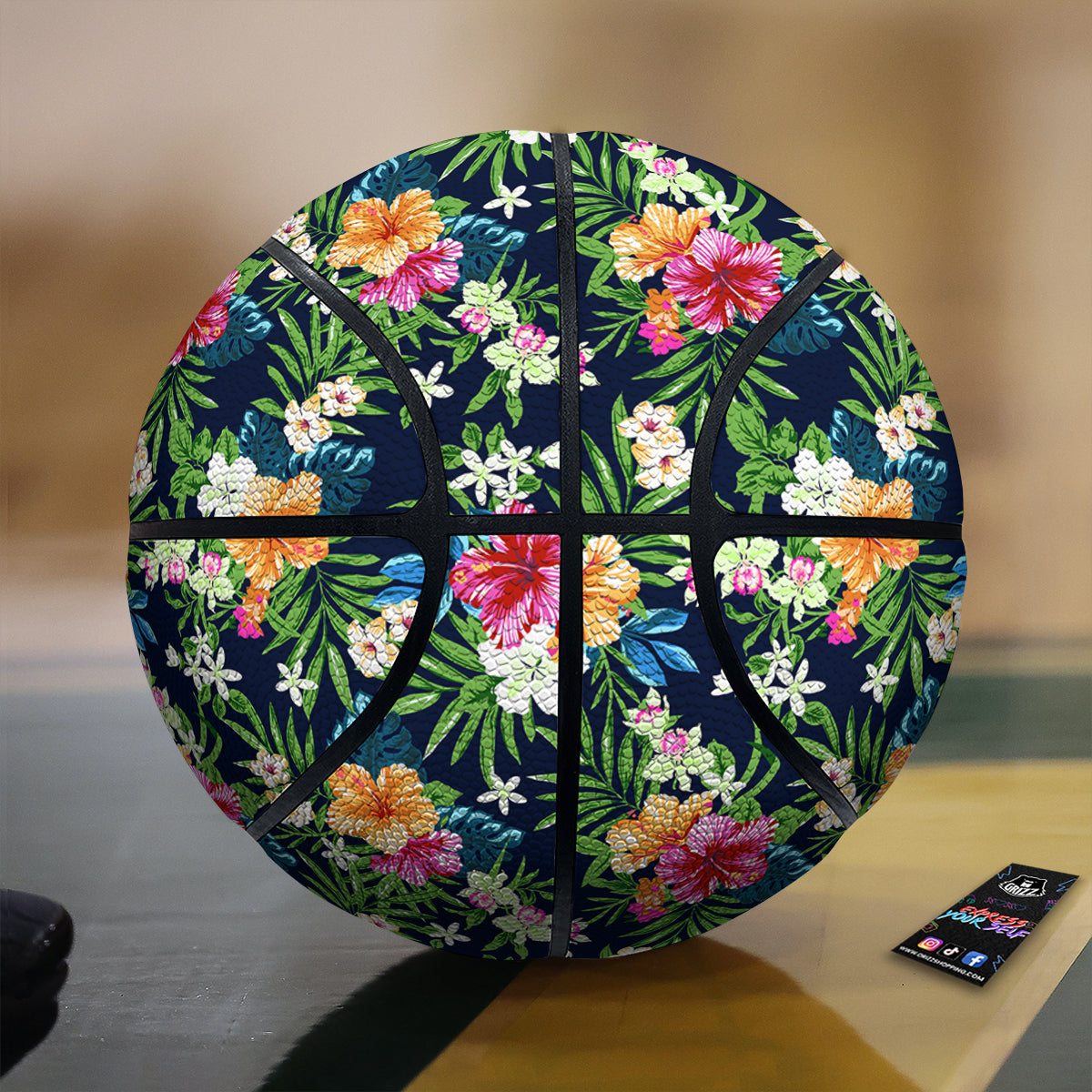 Flowers Tropical Print Pattern Basketball-grizzshop
