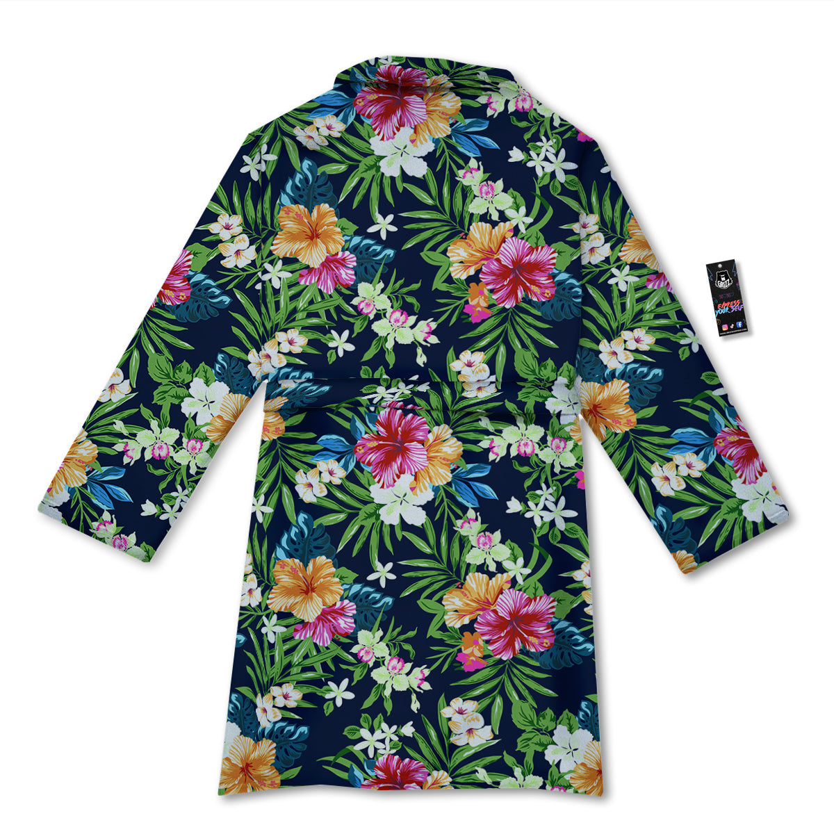 Flowers Tropical Print Pattern Bathrobe-grizzshop