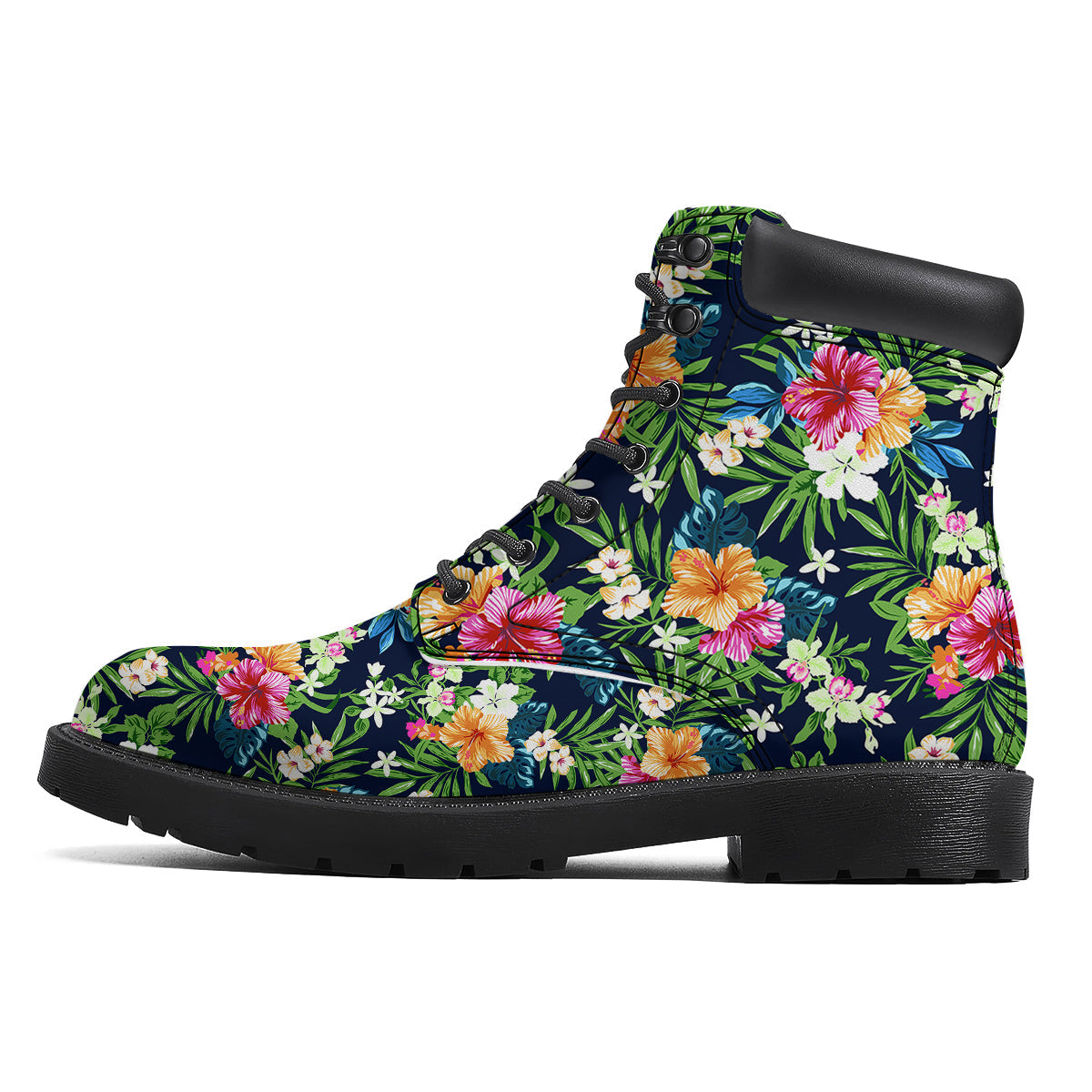Flowers Tropical Print Pattern Boots-grizzshop