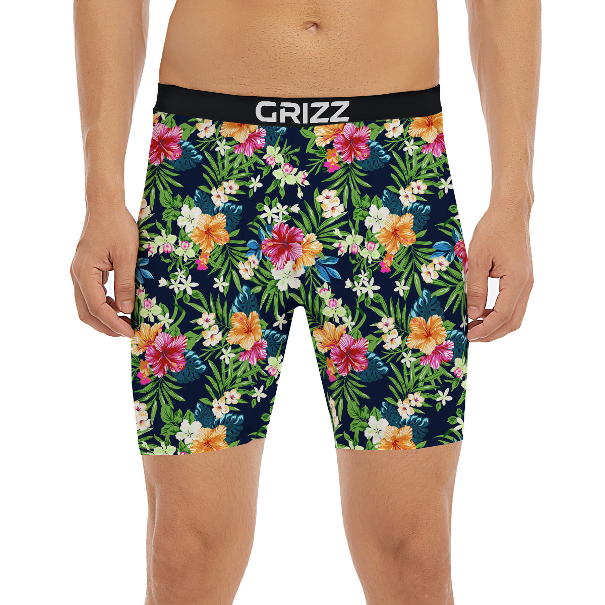 Flowers Tropical Print Pattern Boxer Briefs-grizzshop