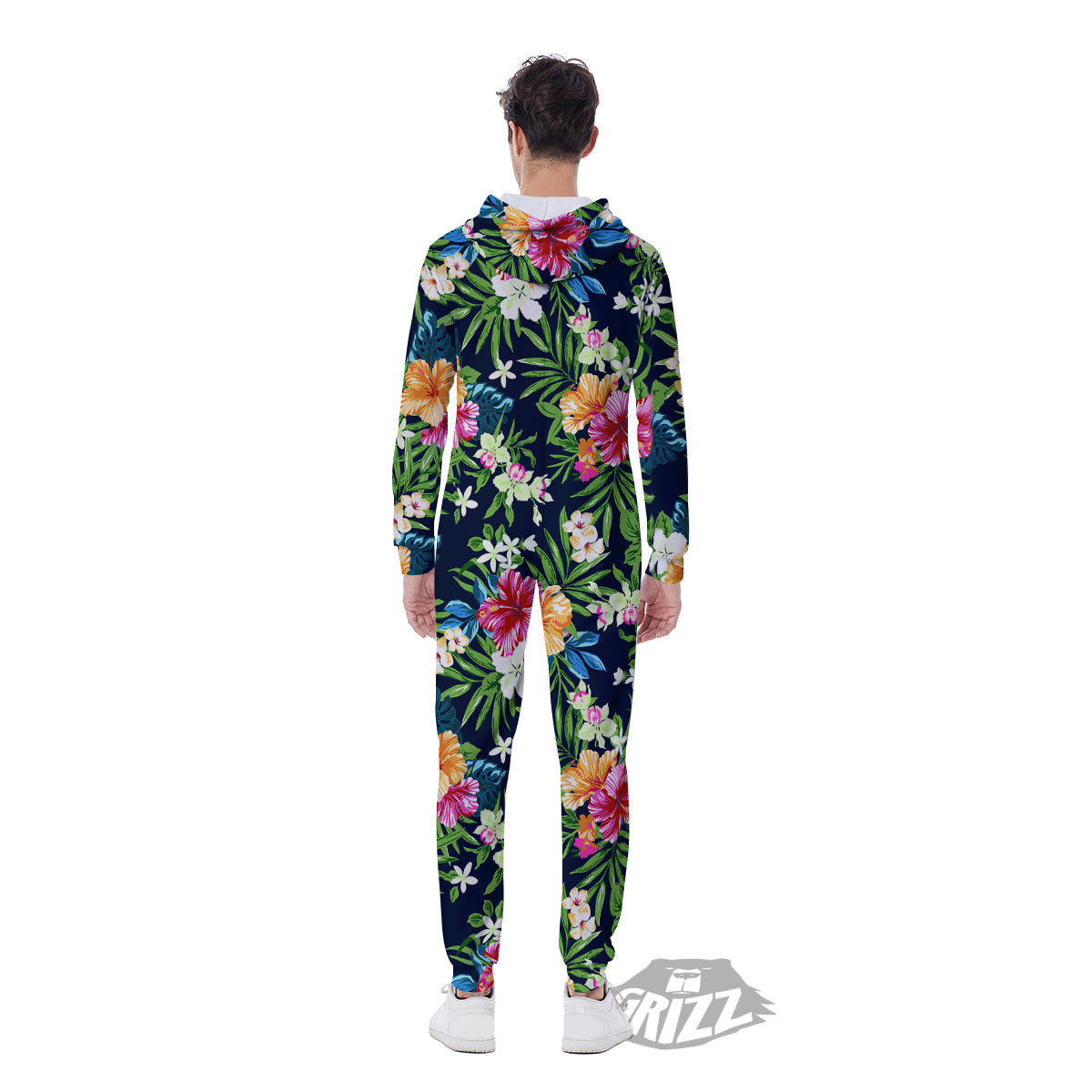 Flowers Tropical Print Pattern Men's Jumpsuit-grizzshop