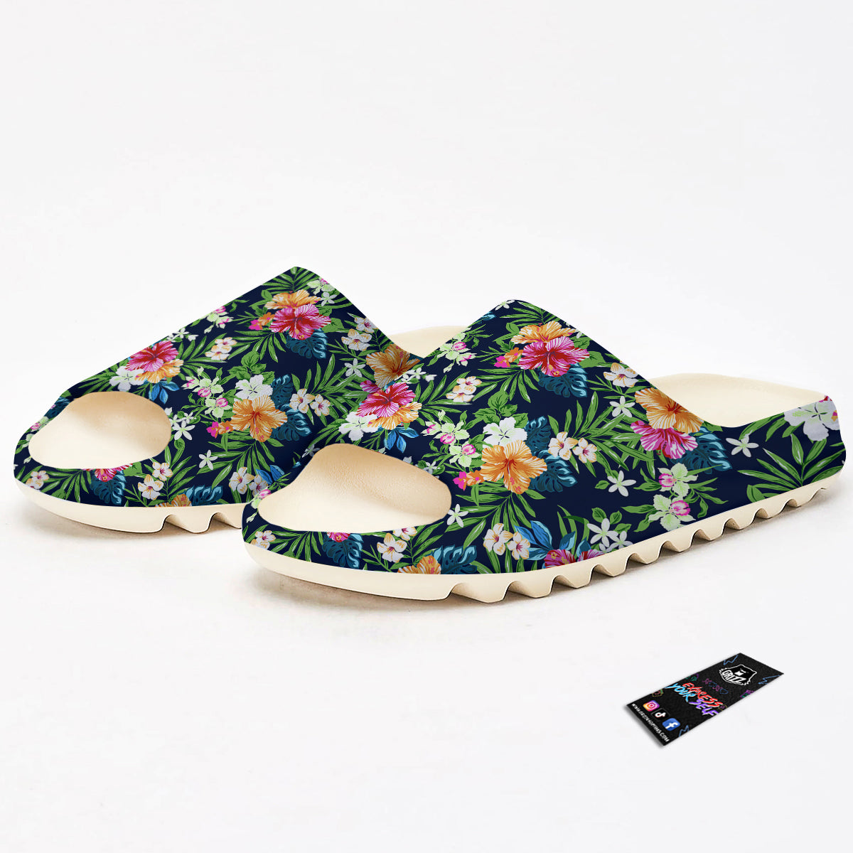 Flowers Tropical Print Pattern Sandals-grizzshop