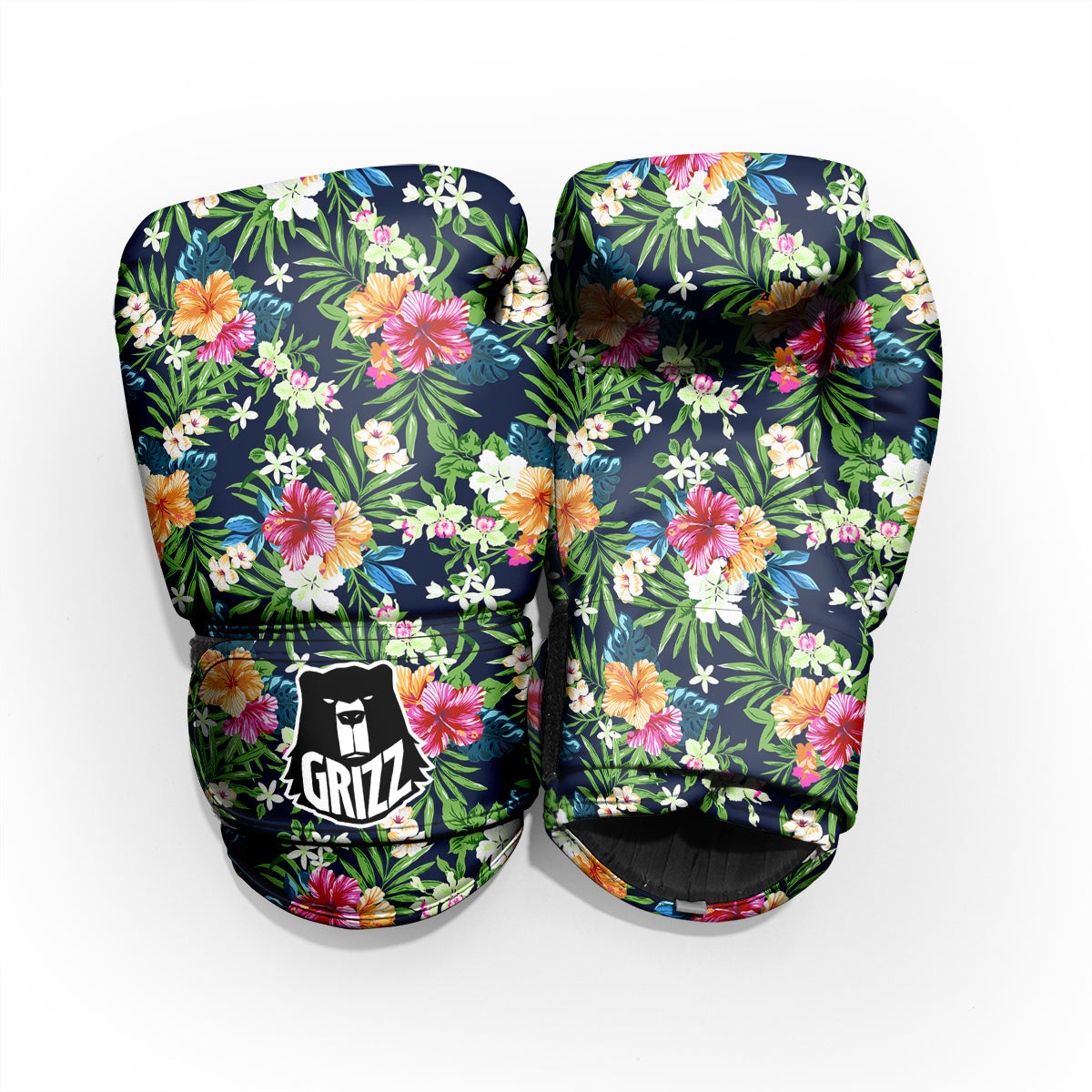 Flowers Tropical Print Pattern Sparring Gloves-grizzshop