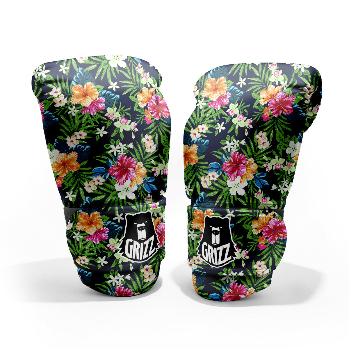 Flowers Tropical Print Pattern Sparring Gloves-grizzshop
