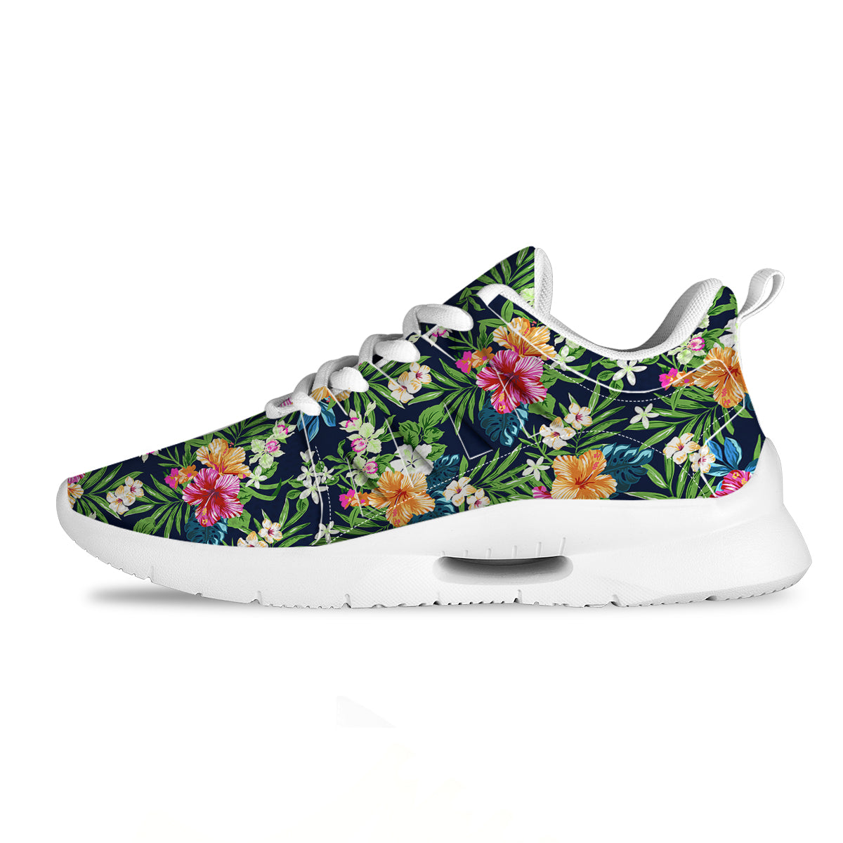 Flowers Tropical Print Pattern Tennis Shoes-grizzshop
