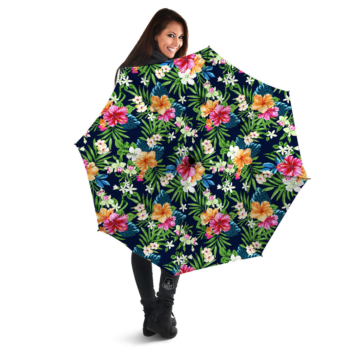 Flowers Tropical Print Pattern Umbrella-grizzshop