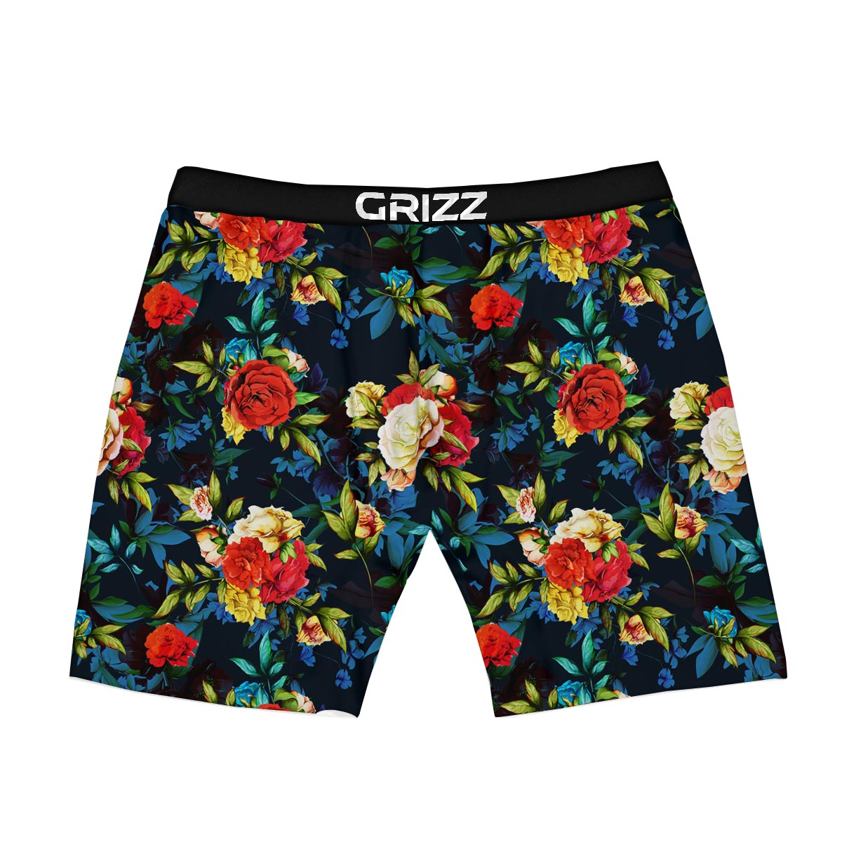 Flowers Yellow And Red Print Pattern Boxer Briefs-grizzshop