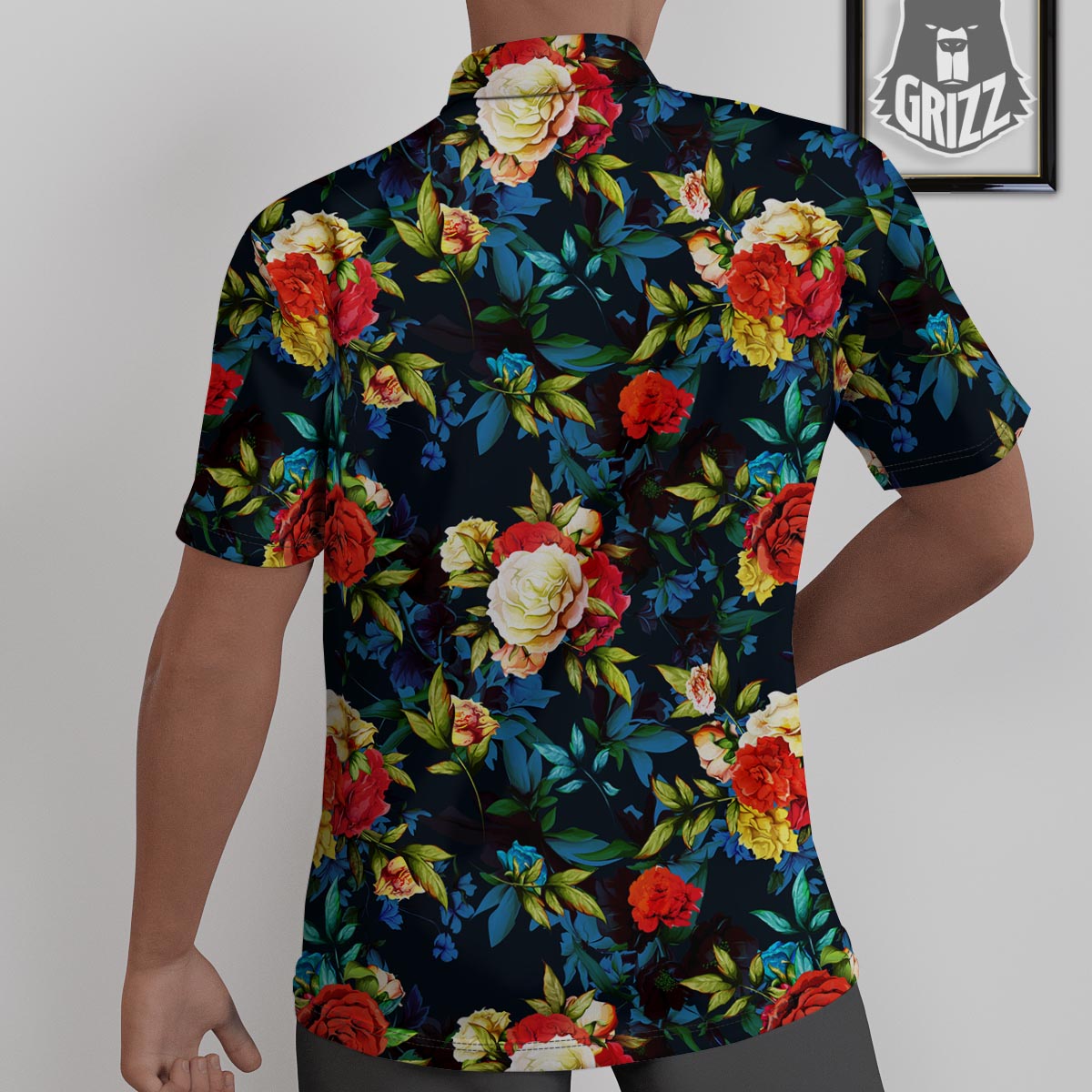 Flowers Yellow And Red Print Pattern Untucked Shirts-grizzshop