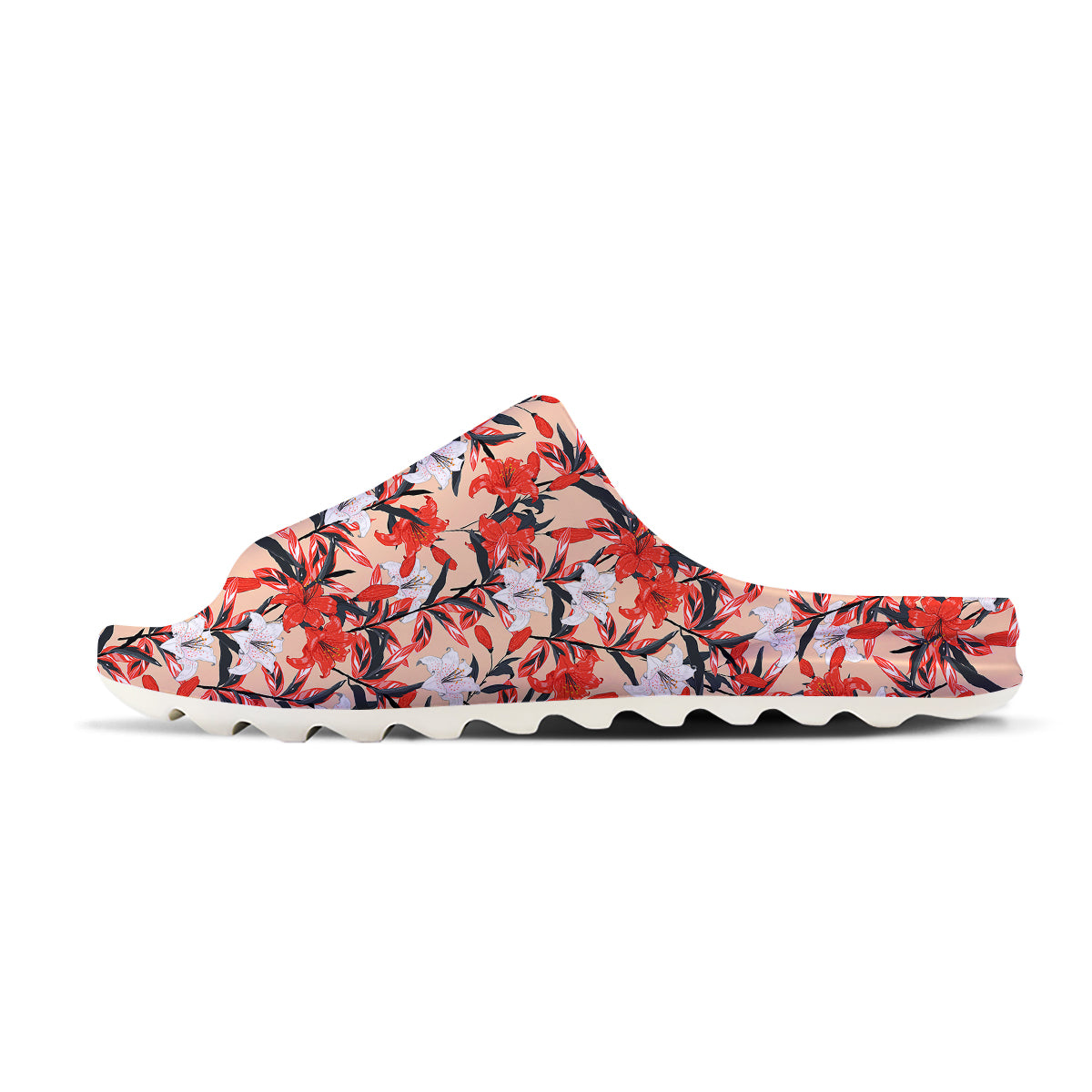 Flowers Lily Watercolor Print Pattern Sandals-grizzshop
