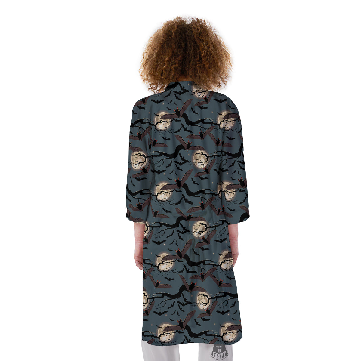 Flying Bat In The Moonlight Print Pattern Kimono-grizzshop
