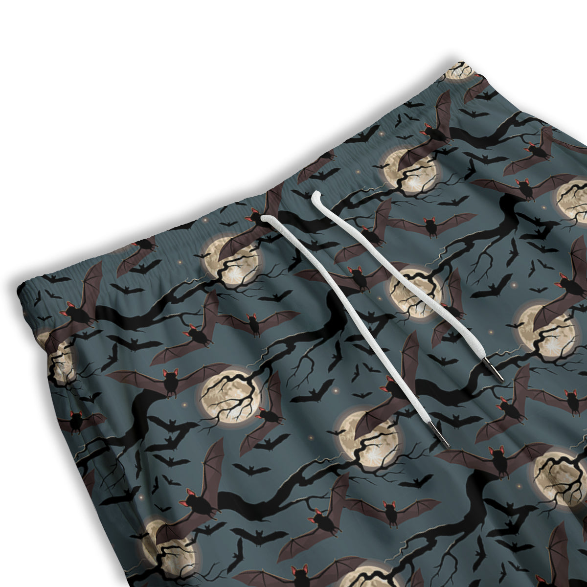 Flying Bat In The Moonlight Print Pattern Men's Athletic Shorts