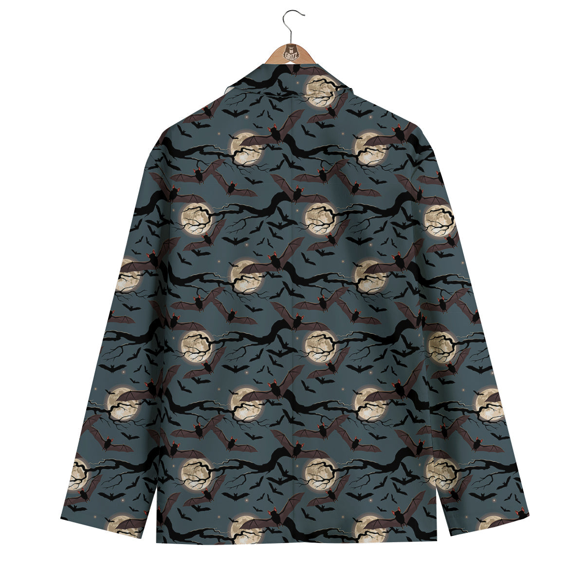 Flying Bat In The Moonlight Print Pattern Men's Blazer-grizzshop