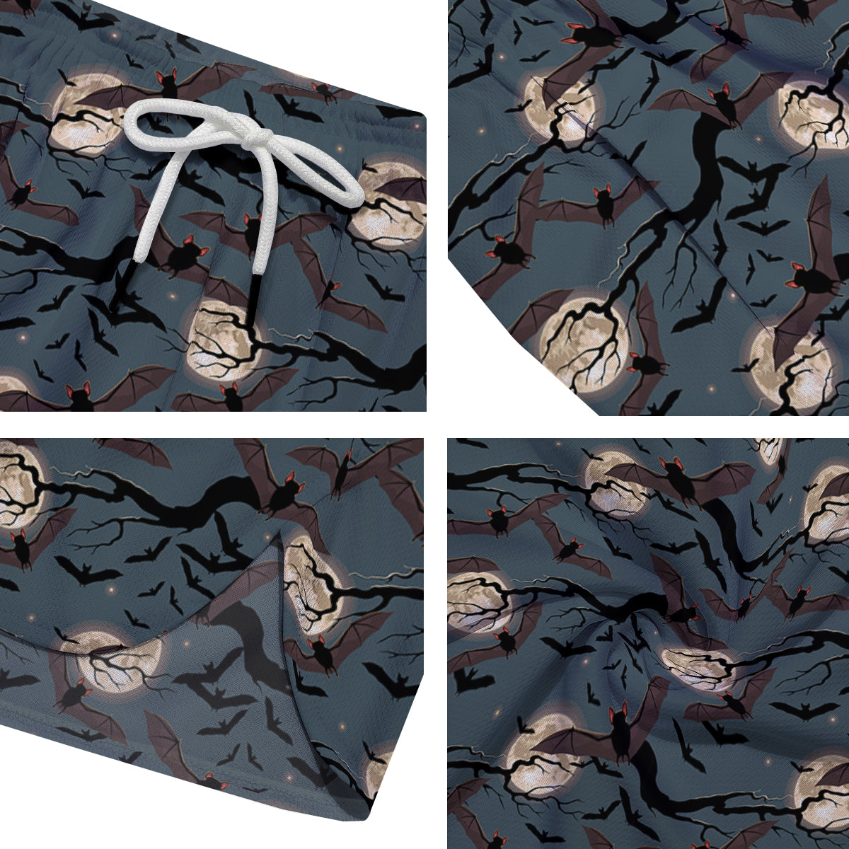 Flying Bat In The Moonlight Print Pattern Men's Running Shorts-grizzshop