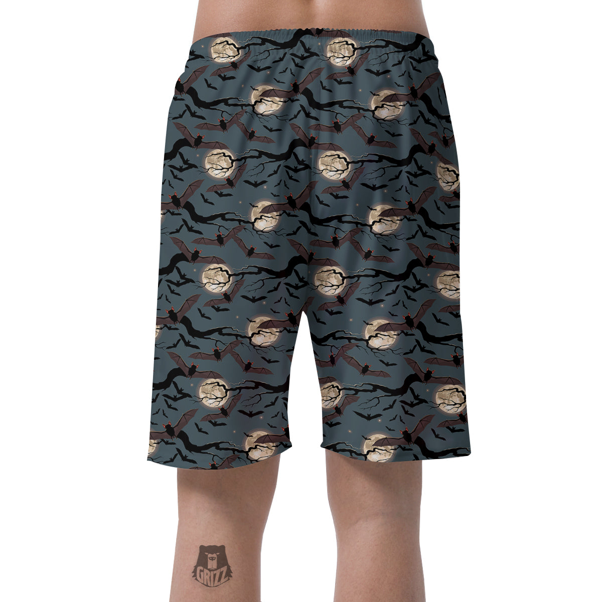 Flying Bat In The Moonlight Print Pattern Men's Shorts-grizzshop