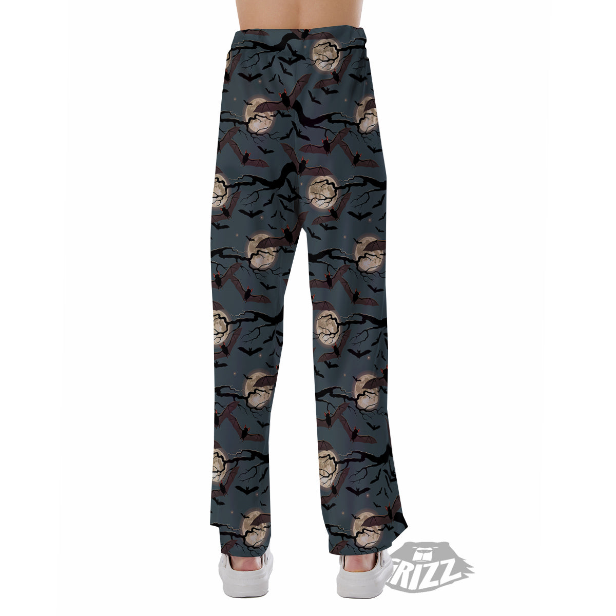 Flying Bat In The Moonlight Print Pattern Pajama Pants-grizzshop