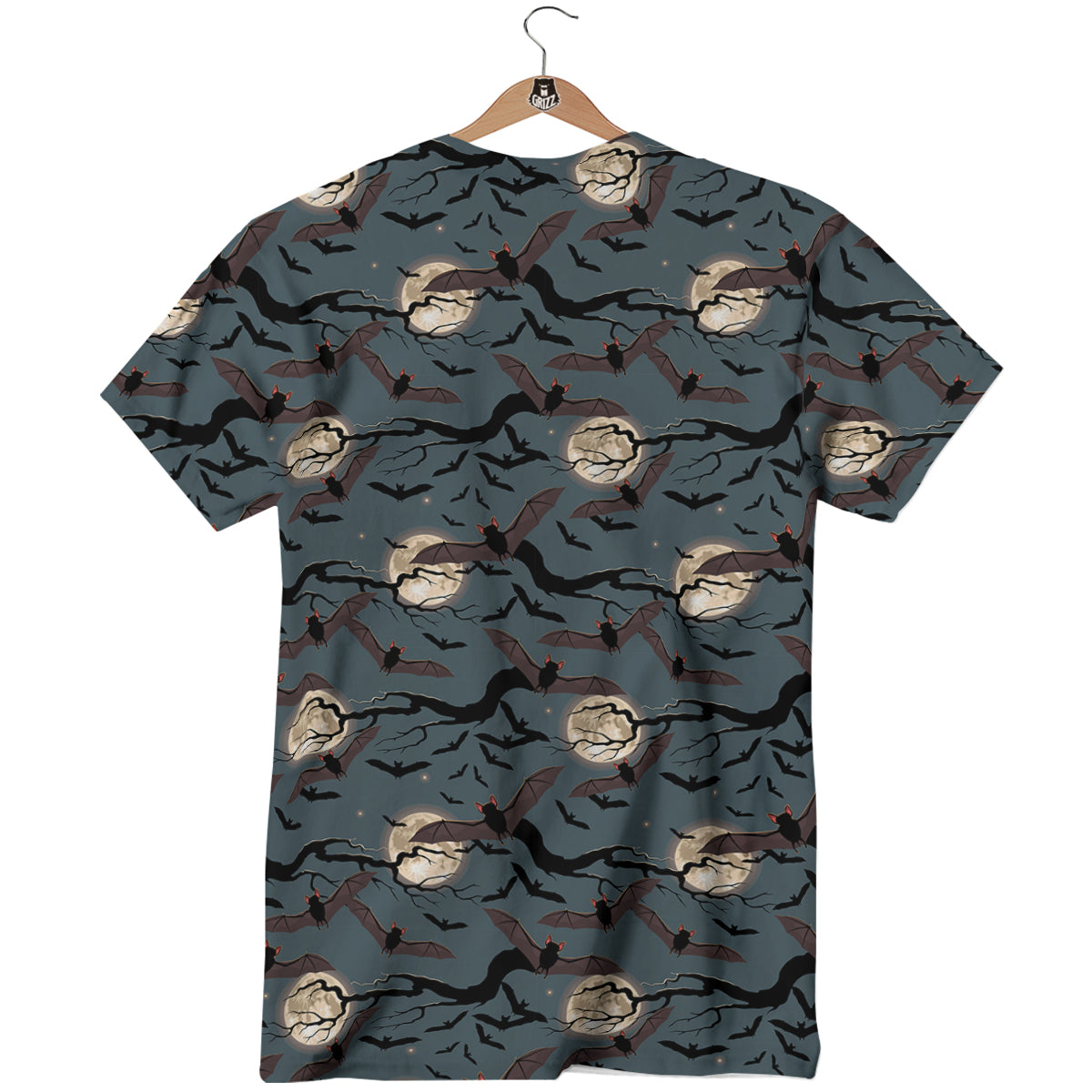 Flying Bat In The Moonlight Print Pattern T-Shirt-grizzshop