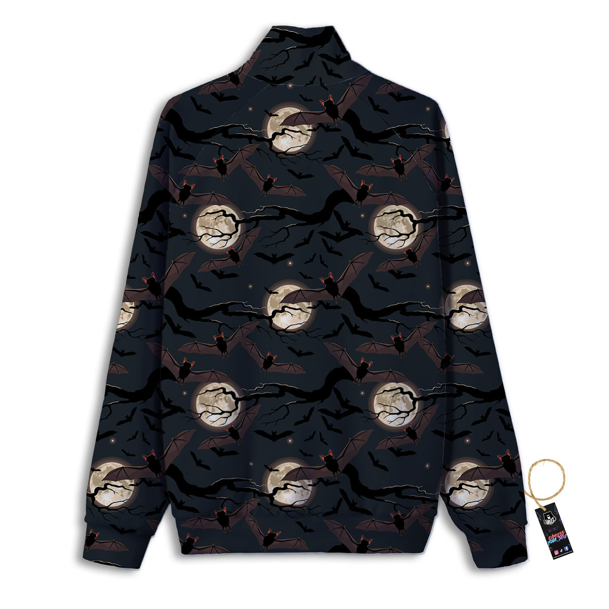 Flying Bat In The Moonlight Print Pattern Track Jacket-grizzshop