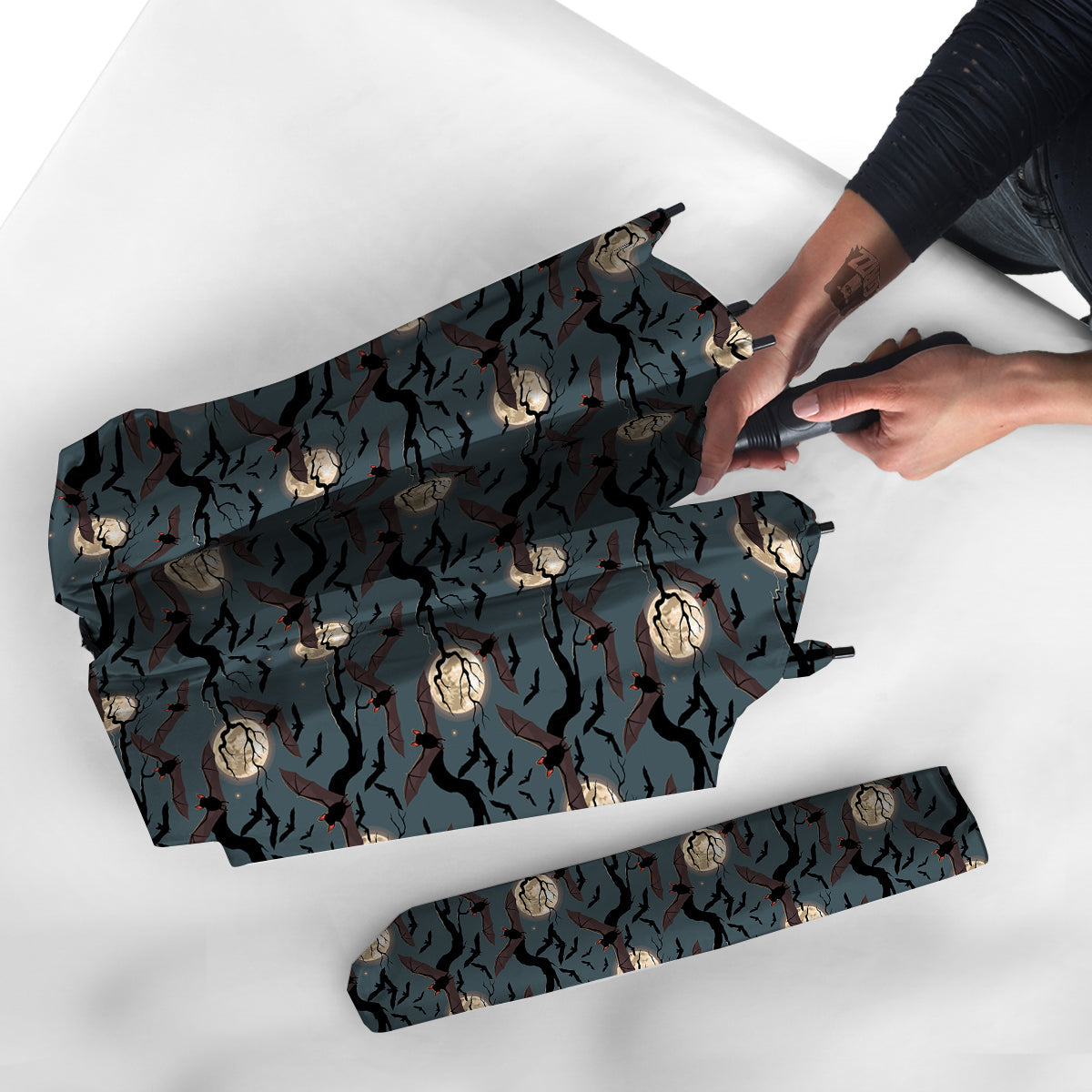 Flying Bat In The Moonlight Print Pattern Umbrella-grizzshop