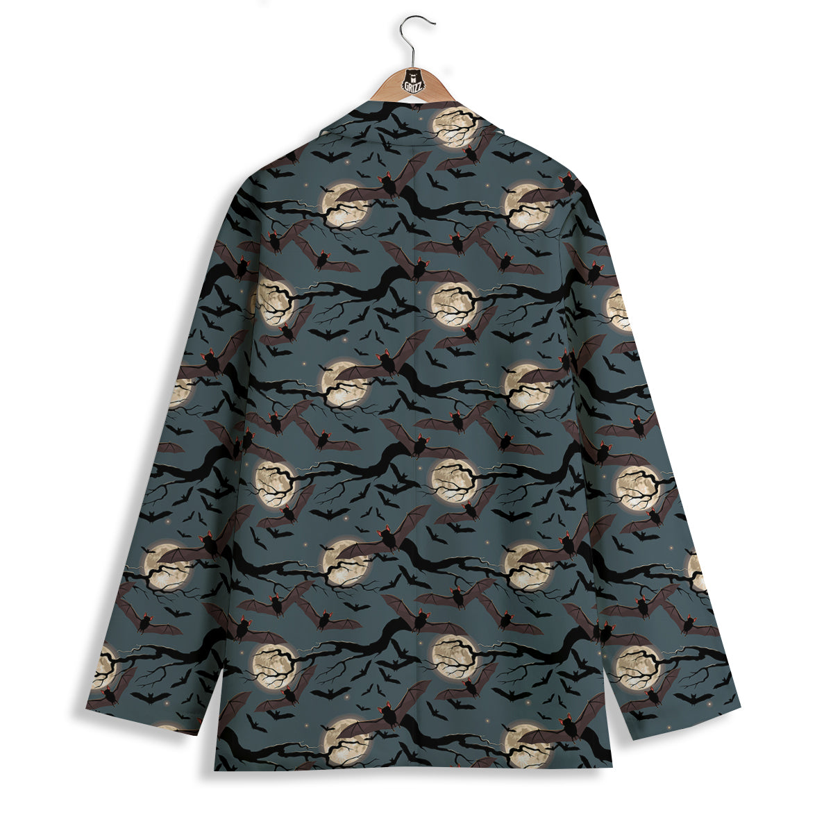 Flying Bat In The Moonlight Print Pattern Women's Blazer-grizzshop