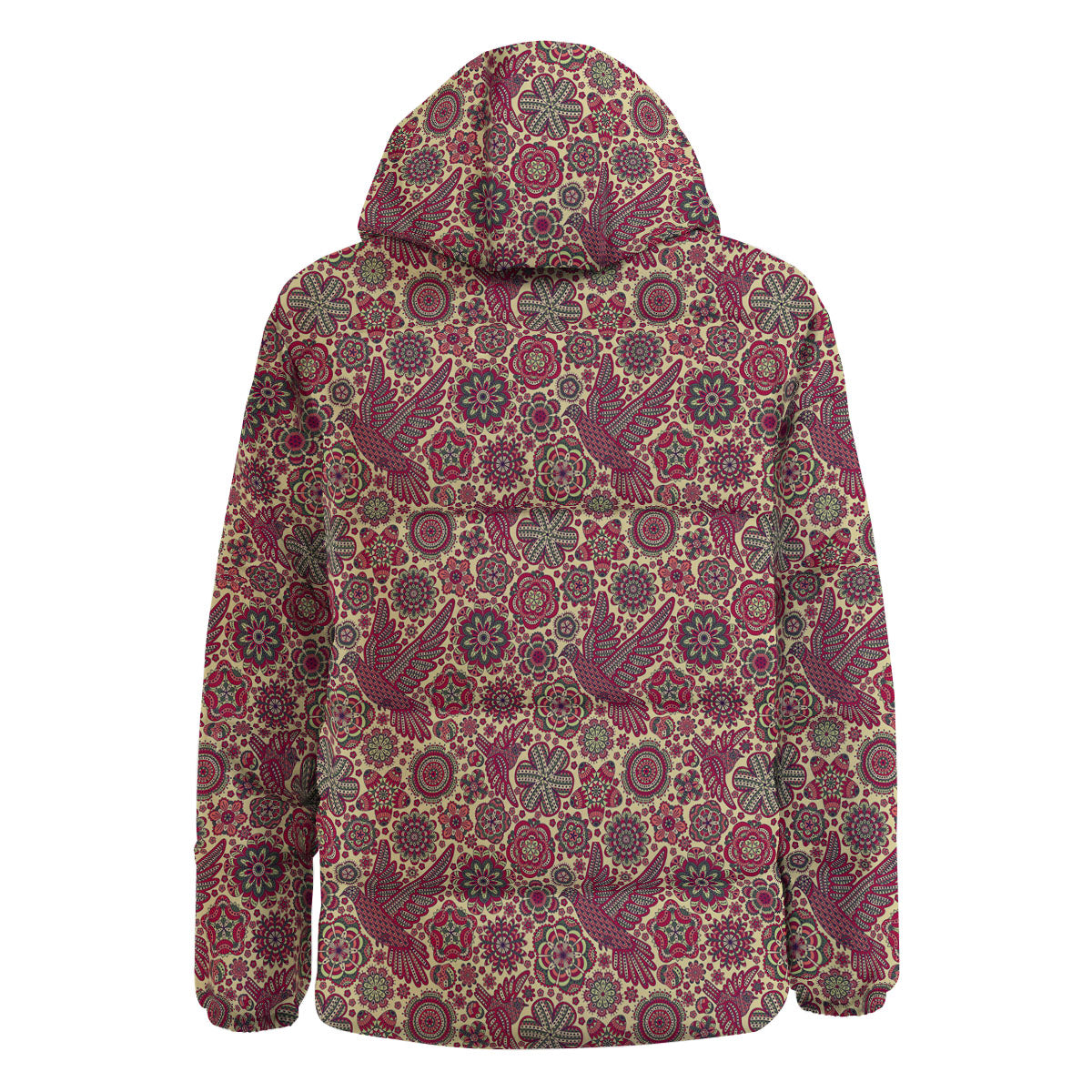 Flying Bird Mandala Print Pattern Down Jacket-grizzshop