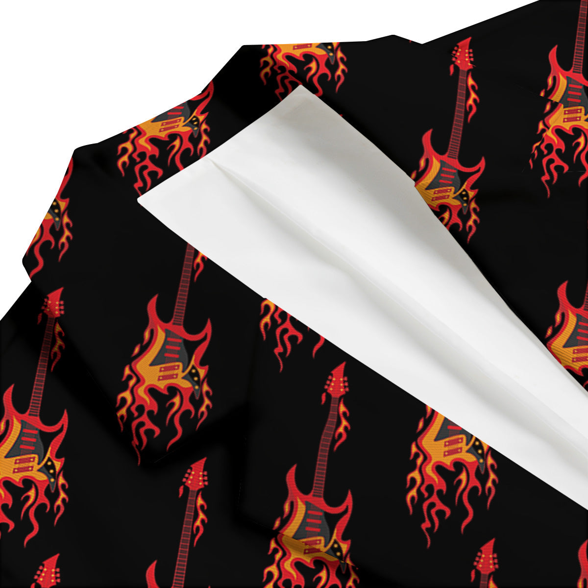 Flying Burning Guitars Print Pattern Men's Blazer-grizzshop