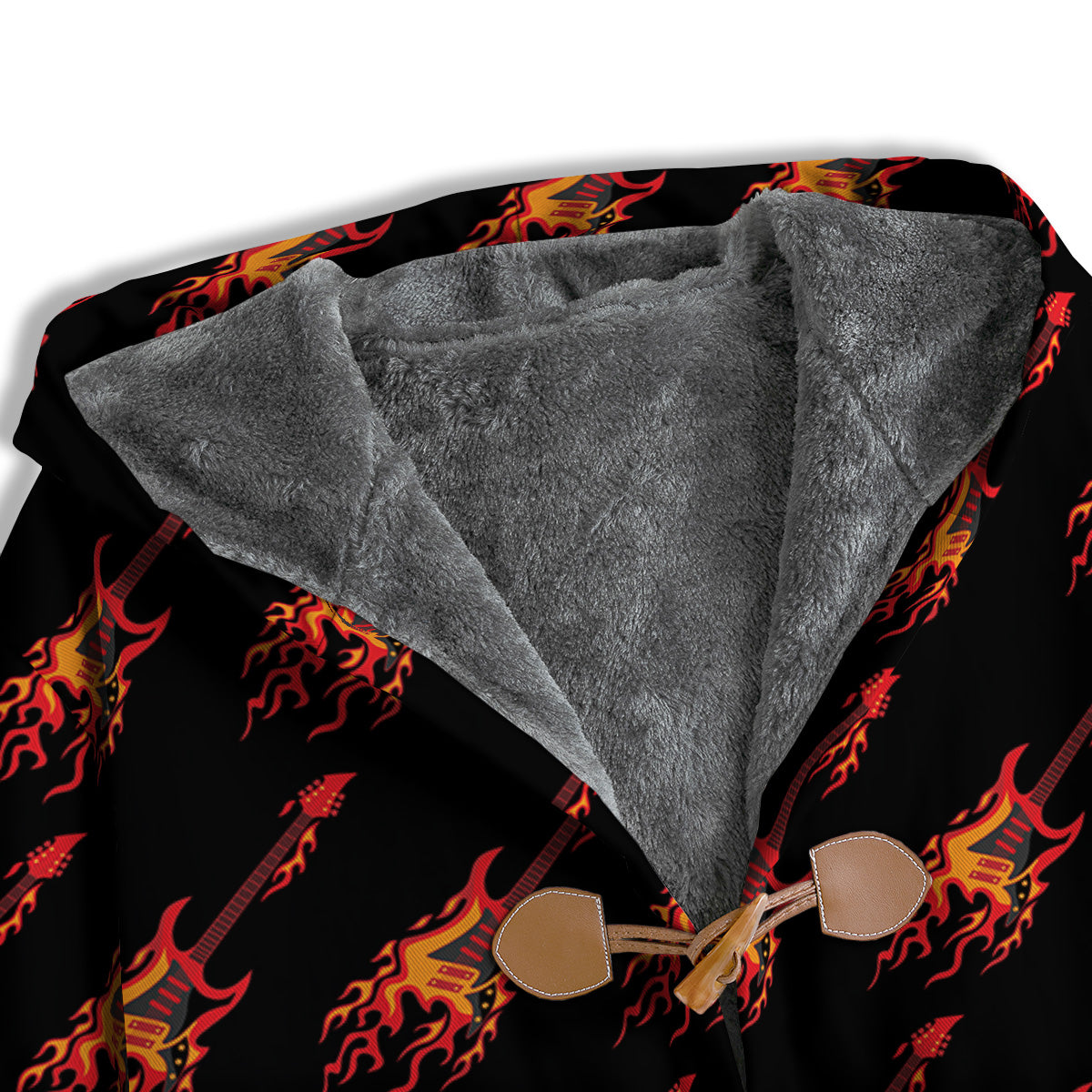 Flying Burning Guitars Print Pattern Men's Windbreaker Jacket-grizzshop
