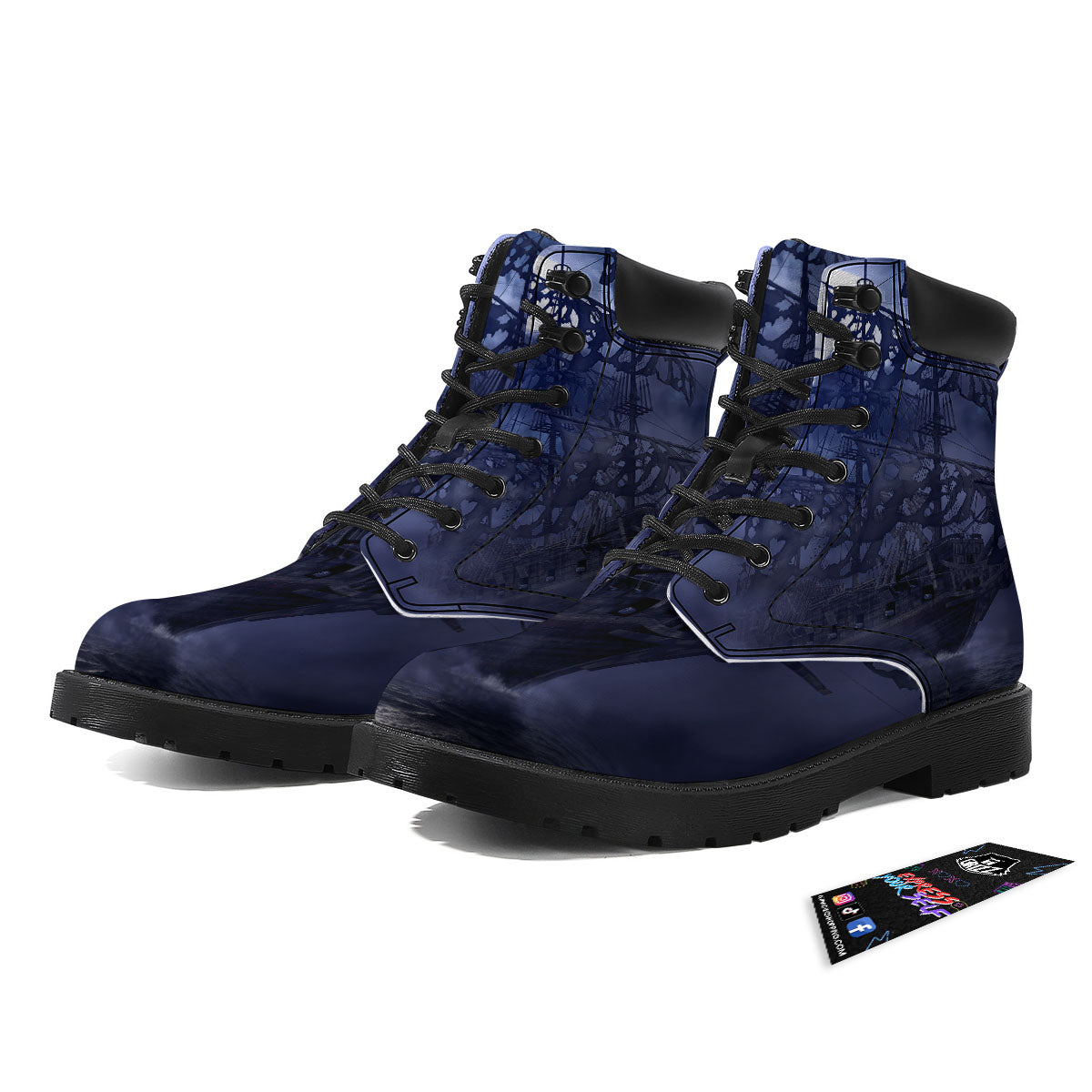 Flying Dutchman Ghost Pirate Ship Print Boots-grizzshop