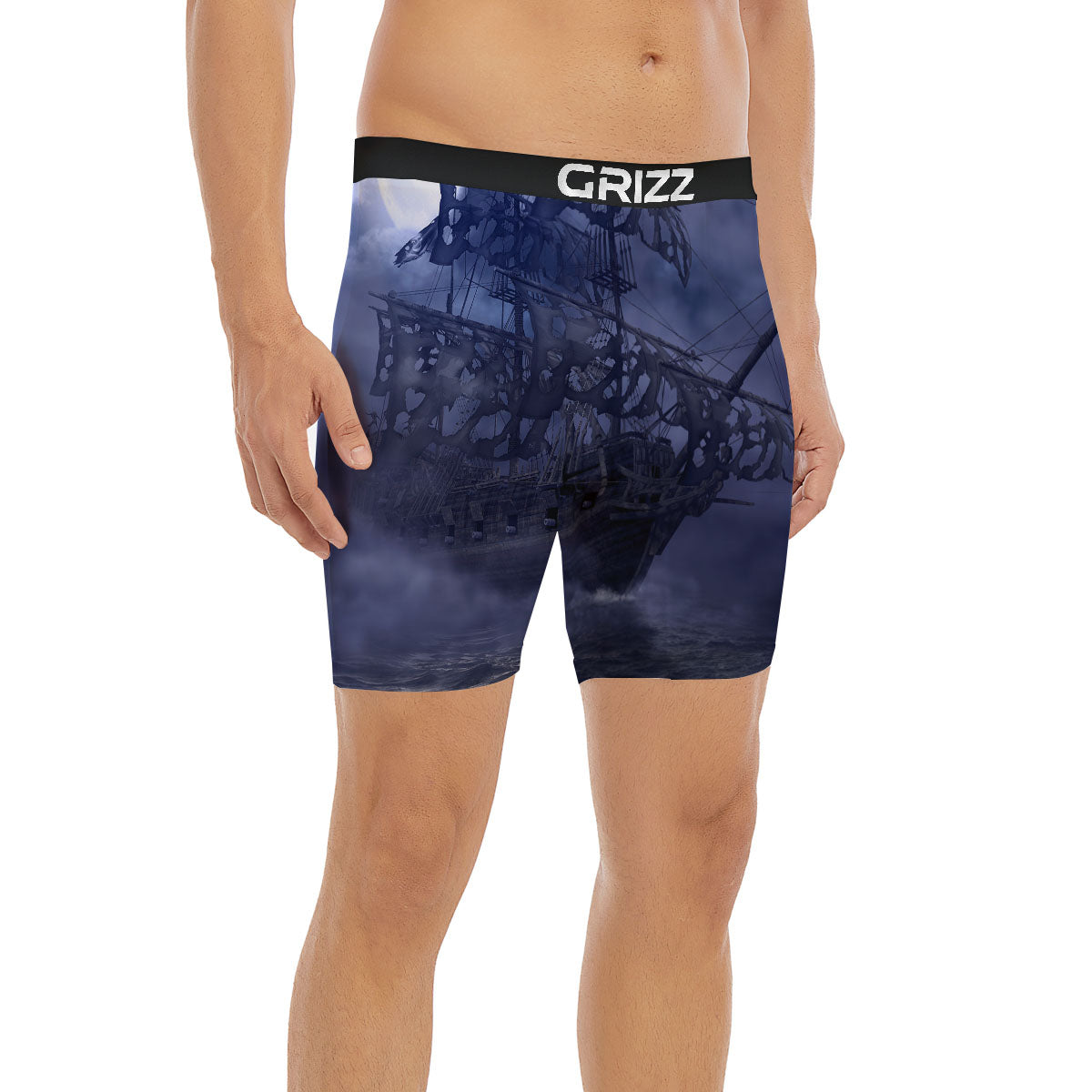 Flying Dutchman Ghost Pirate Ship Print Boxer Briefs-grizzshop