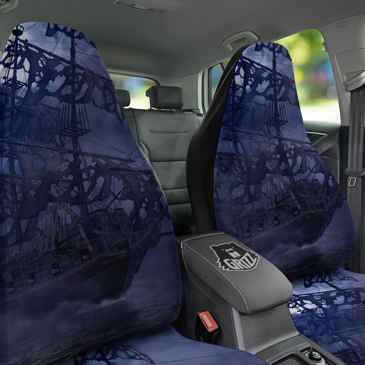 Flying Dutchman Ghost Pirate Ship Print Car Seat Covers-grizzshop