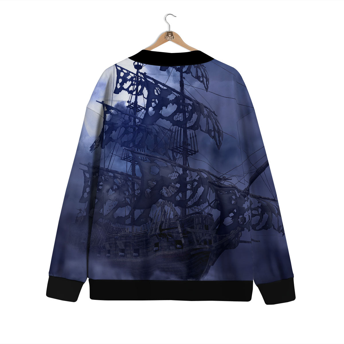Flying Dutchman Ghost Pirate Ship Print Cardigan-grizzshop