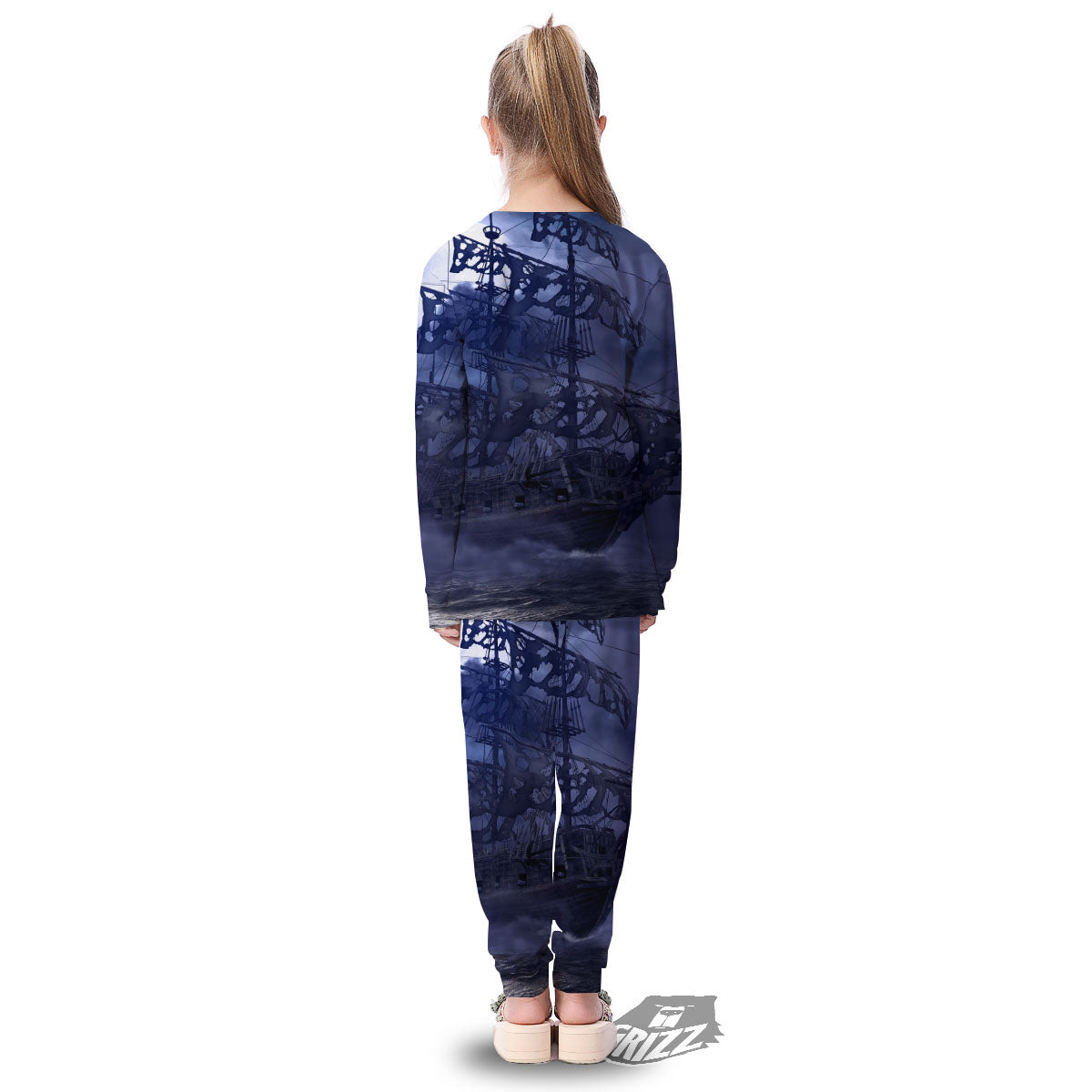 Flying Dutchman Ghost Pirate Ship Print Kid's Pajamas-grizzshop
