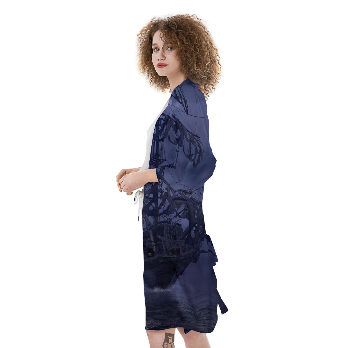 Flying Dutchman Ghost Pirate Ship Print Kimono-grizzshop
