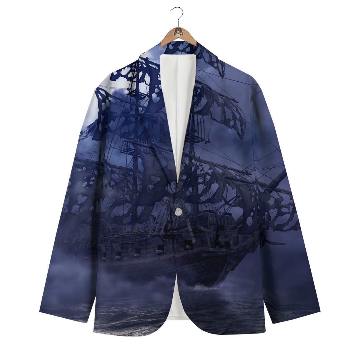 Flying Dutchman Ghost Pirate Ship Print Men's Blazer-grizzshop
