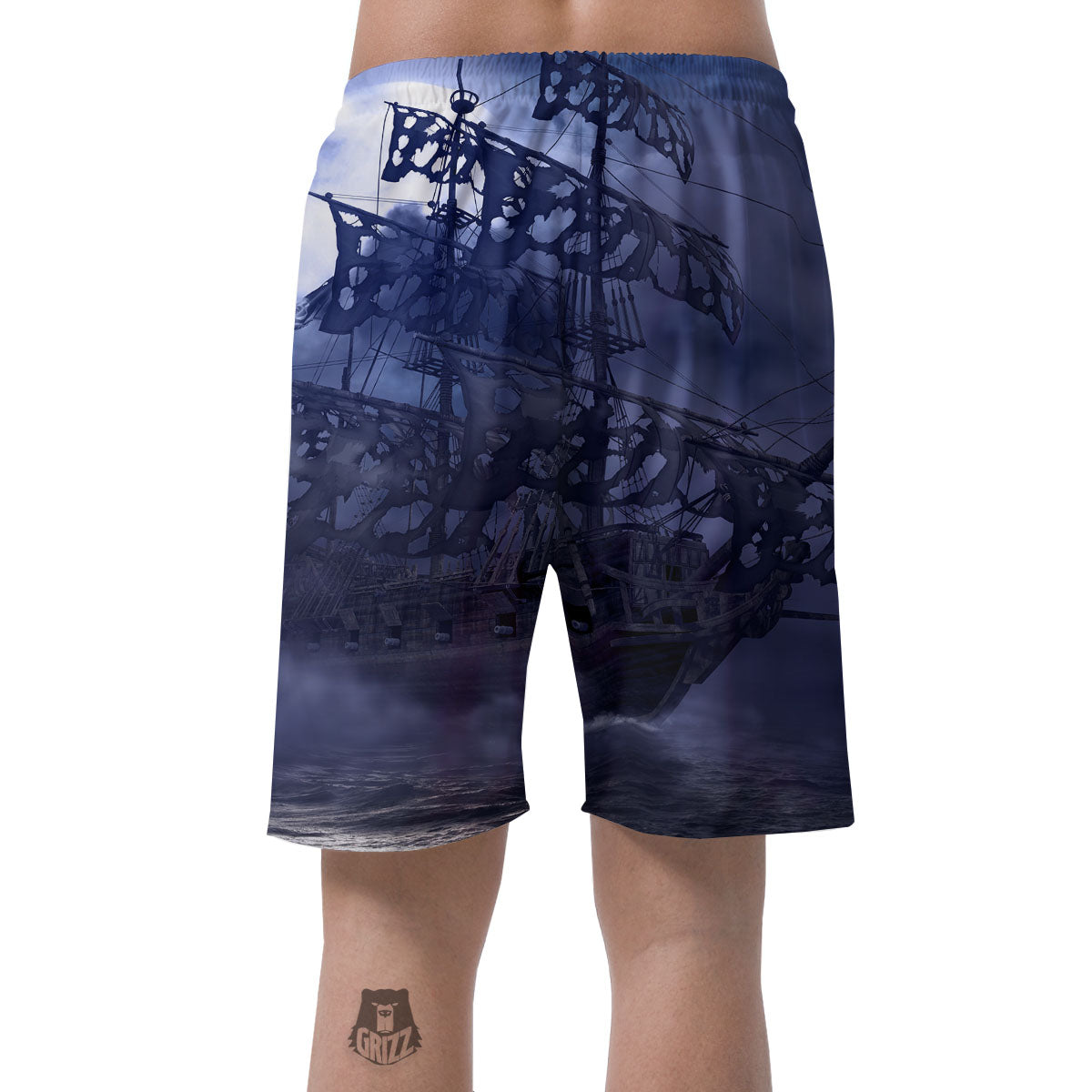 Flying Dutchman Ghost Pirate Ship Print Men's Shorts-grizzshop