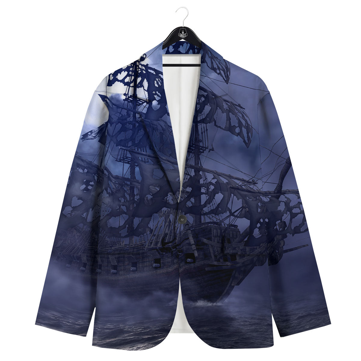Flying Dutchman Ghost Pirate Ship Print Men's Sport Coat-grizzshop