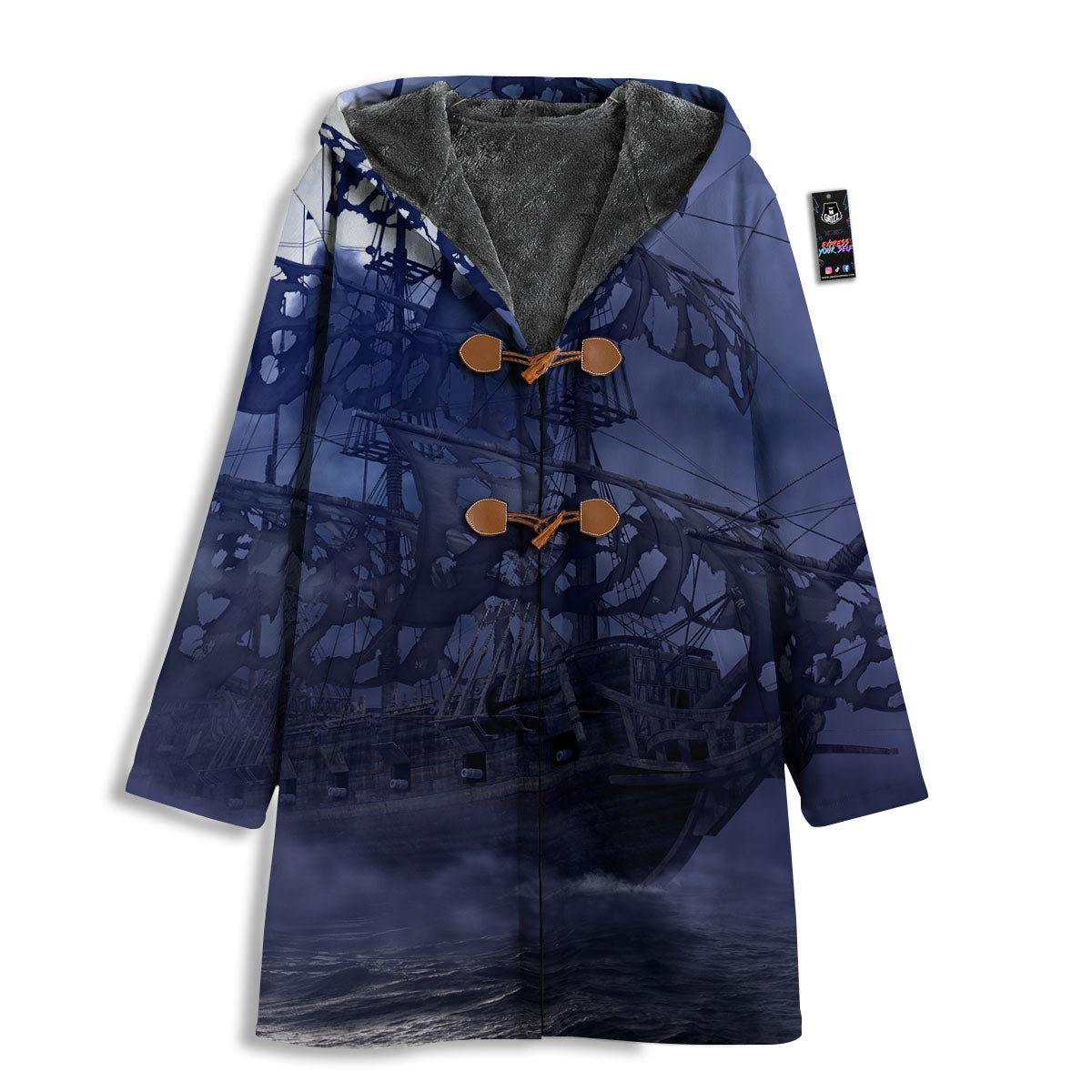 Flying Dutchman Ghost Pirate Ship Print Men's Windbreaker Jacket-grizzshop