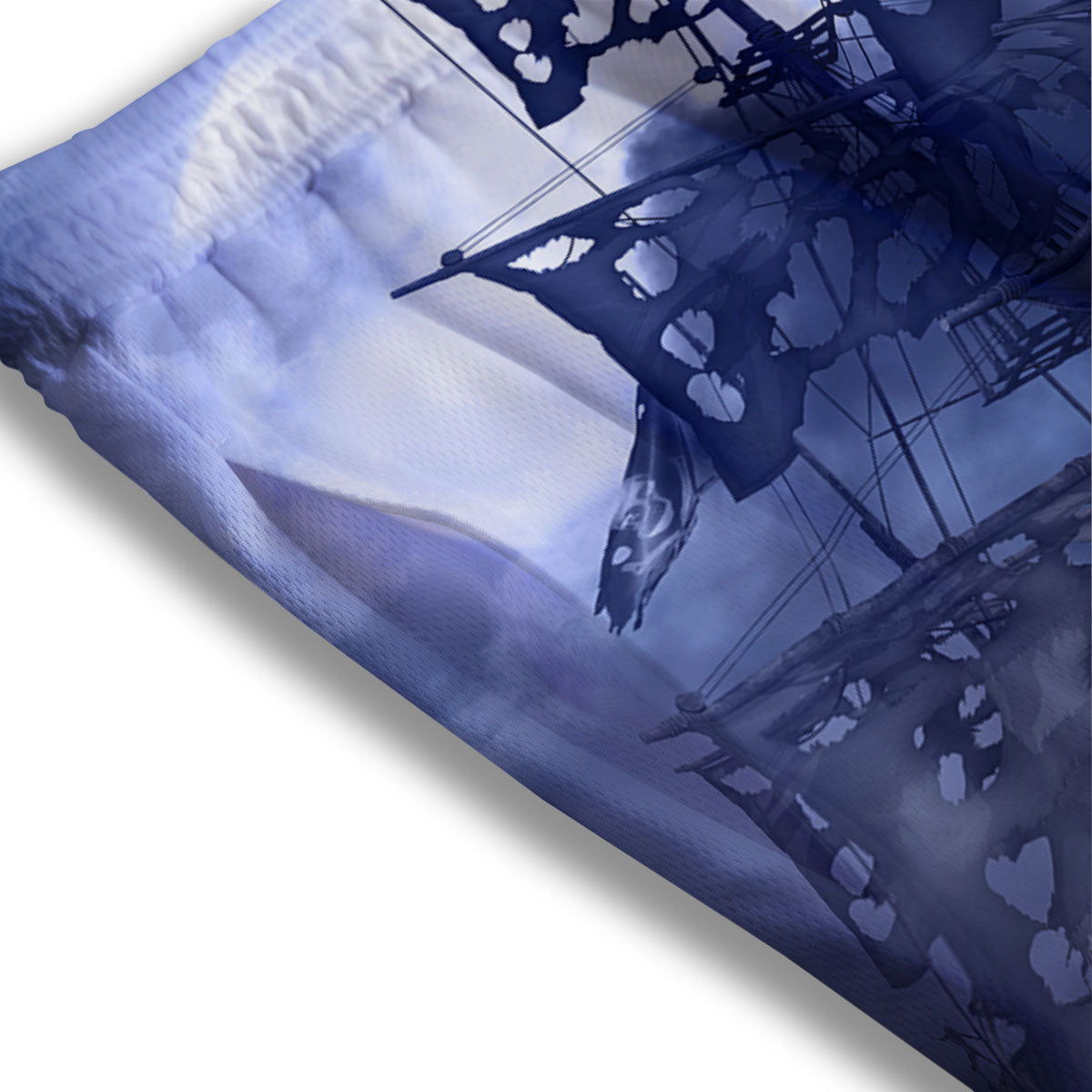Flying Dutchman Ghost Pirate Ship Print Mesh Shorts
