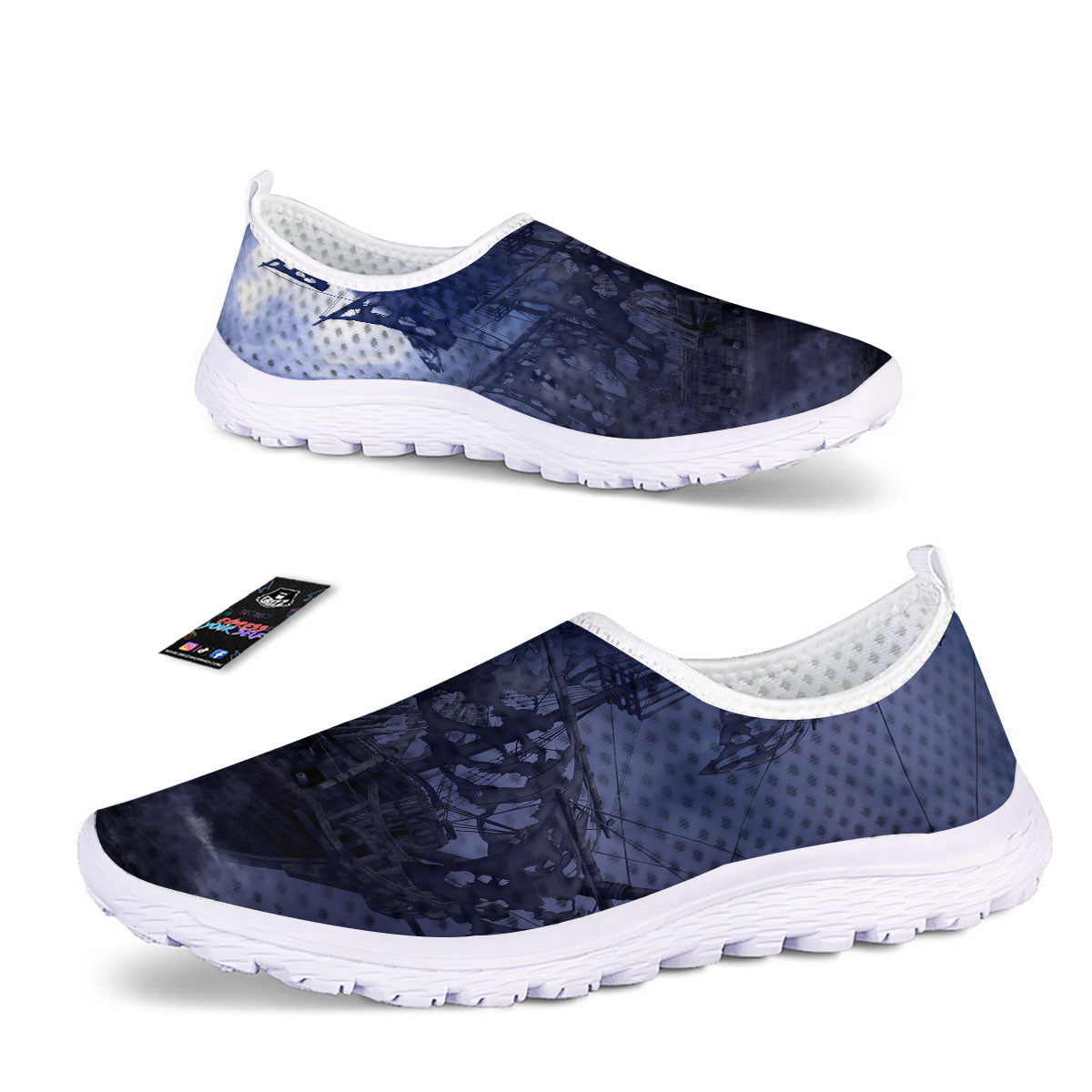 Flying Dutchman Ghost Pirate Ship Print Nurse Shoes-grizzshop