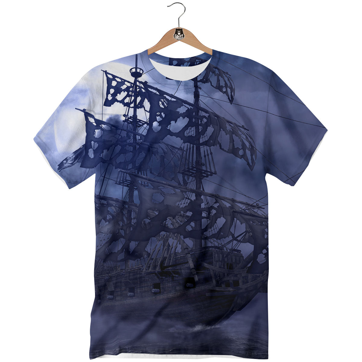 Flying Dutchman Ghost Pirate Ship Print T-Shirt-grizzshop