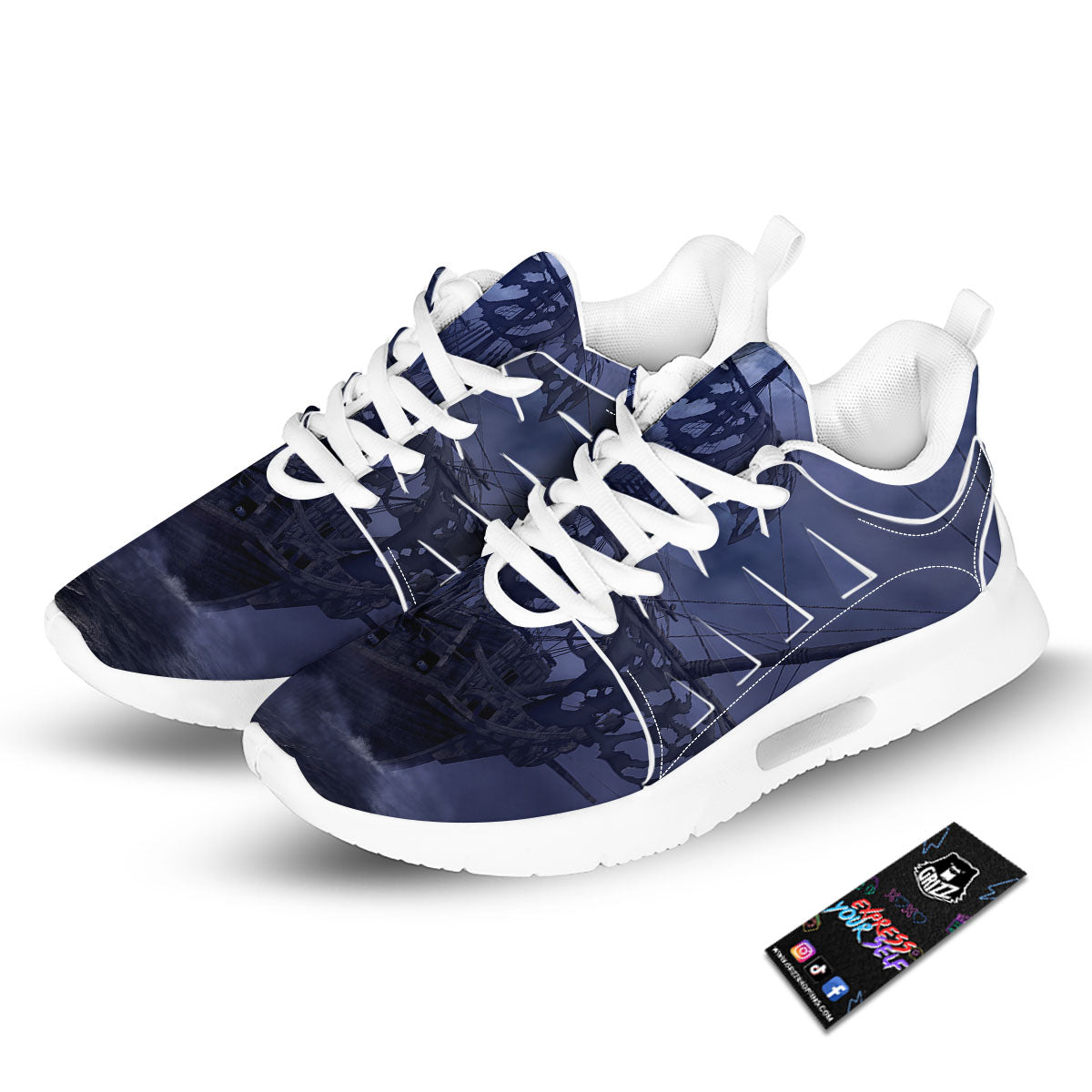 Flying Dutchman Ghost Pirate Ship Print Tennis Shoes-grizzshop