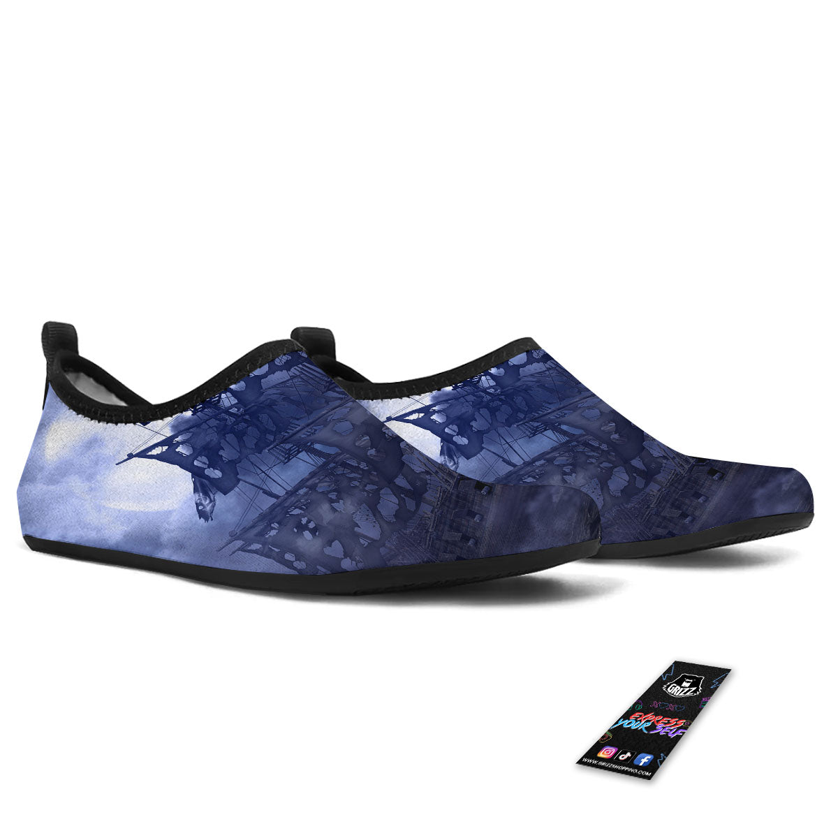 Flying Dutchman Ghost Pirate Ship Print Water Shoes-grizzshop